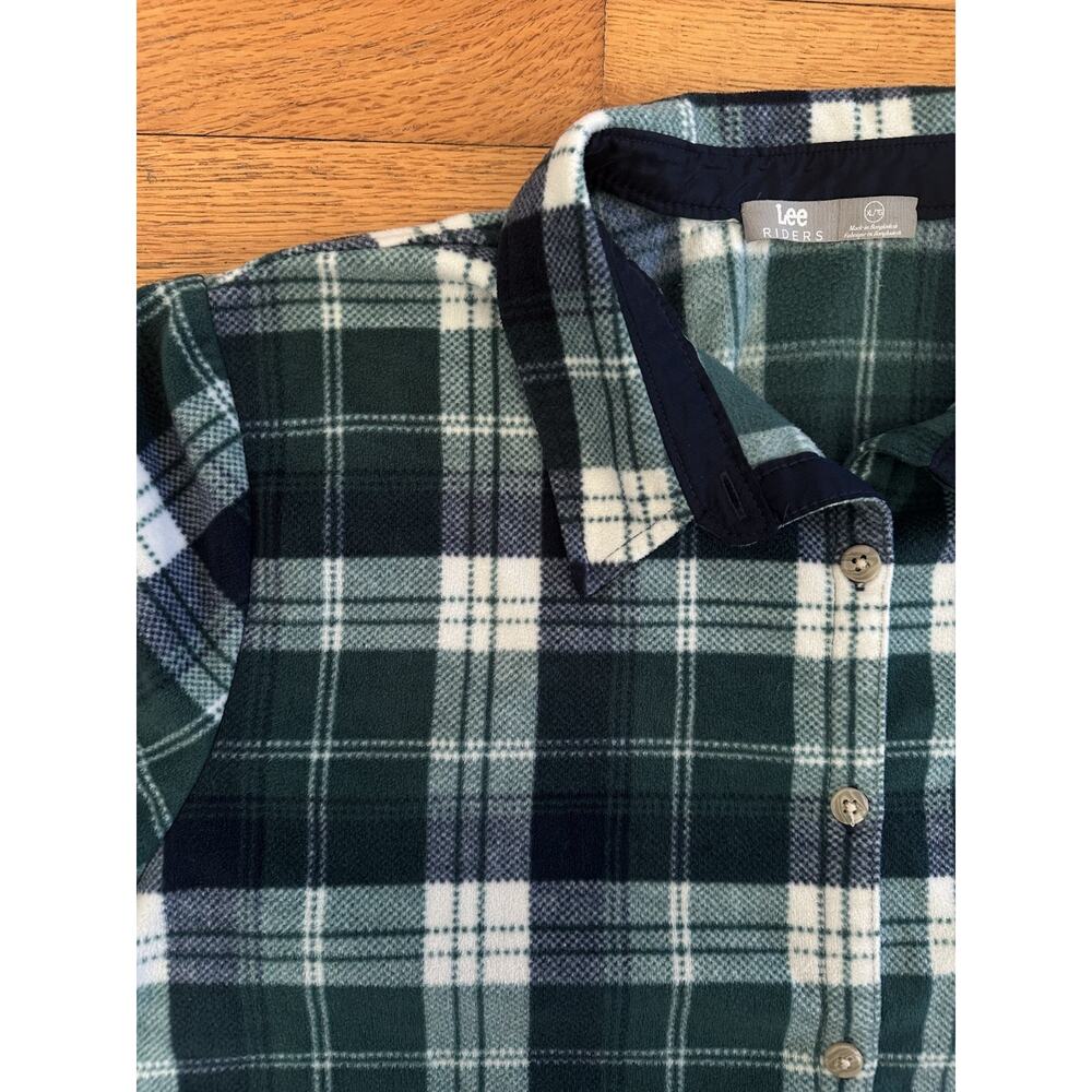 Lee Riders Men's Button Up Fleece Warm Outdoor Workwear Flannel Green X-Large